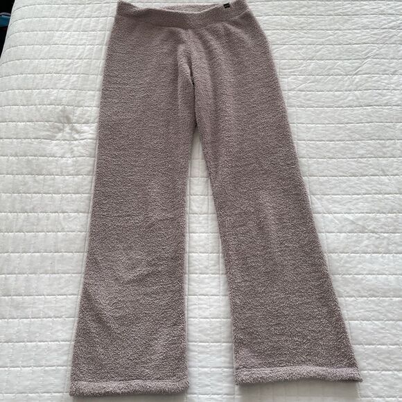 Victorias Secret PINK Cozy Lounge PJ Set Tank & Pants Purple Fuzzy Sherpa M/L - Picture 8 of 12